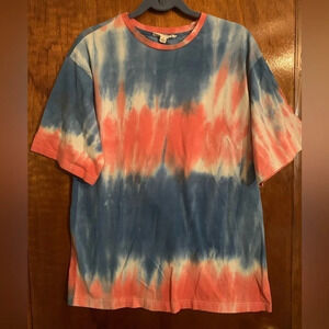 Tie-dye Tshirt blue and orange oversized size medium